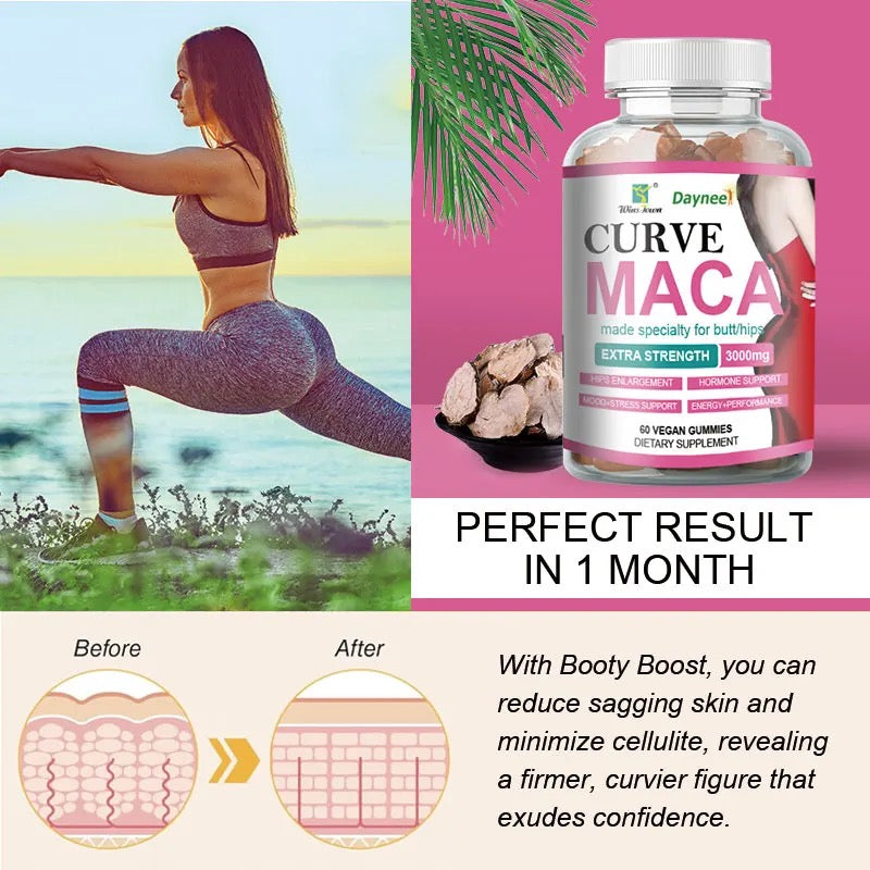 Curve Maca Gummies (3000mg) | Dietary Supplement for Hips Enlargement, Hormonal Balance, Mood, Stress, Energy, and Performance - Image 5