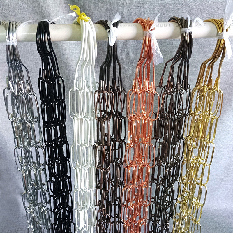 Vertical Space-Saving Iron Chain for Hangers | Metal Chain Closet Organizer