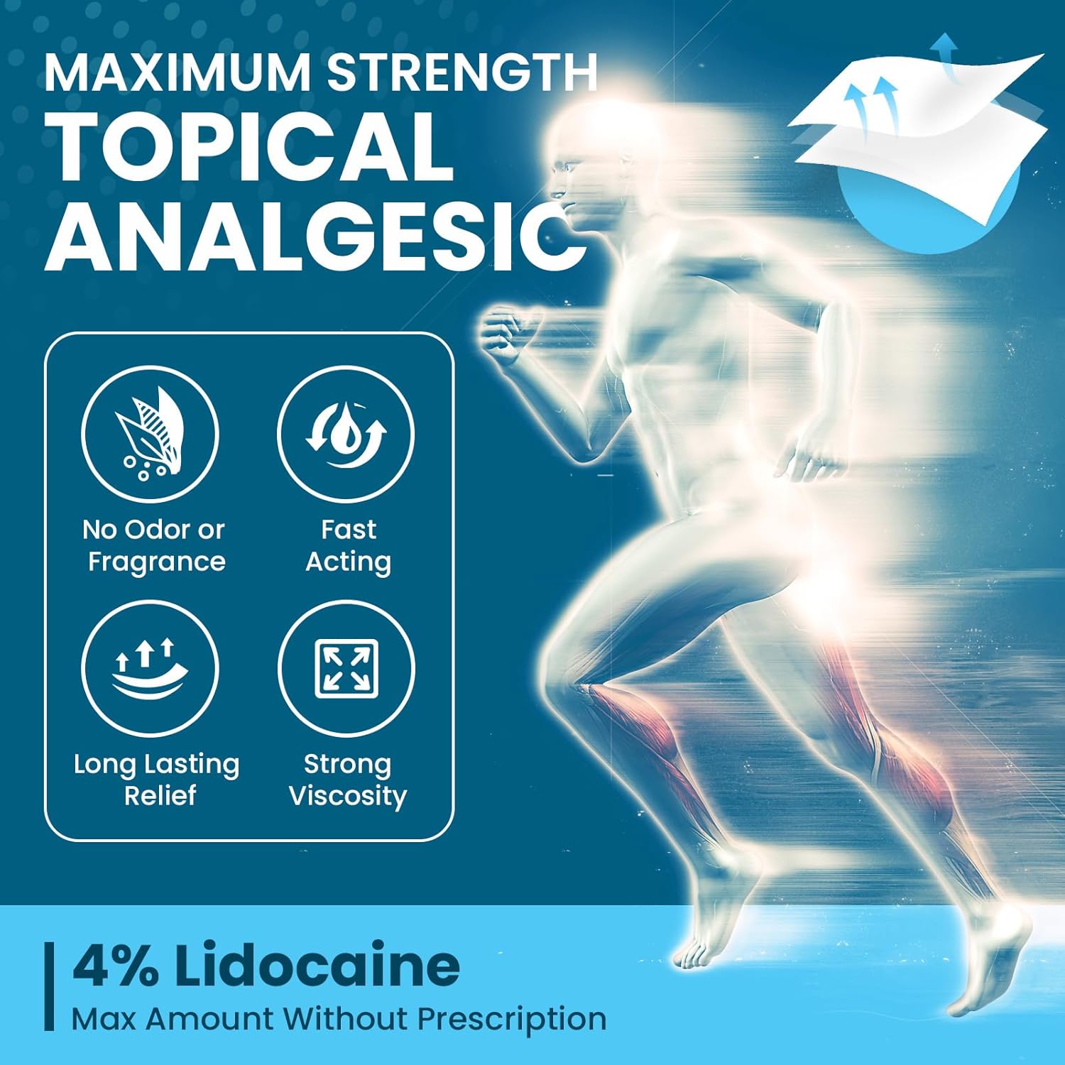 Lidocaine Pain Relief Gel-Patch (4% Lidocaine, 18 patches) | Medicated Patch for Numbing Muscle and Body Pains Relief - Image 5