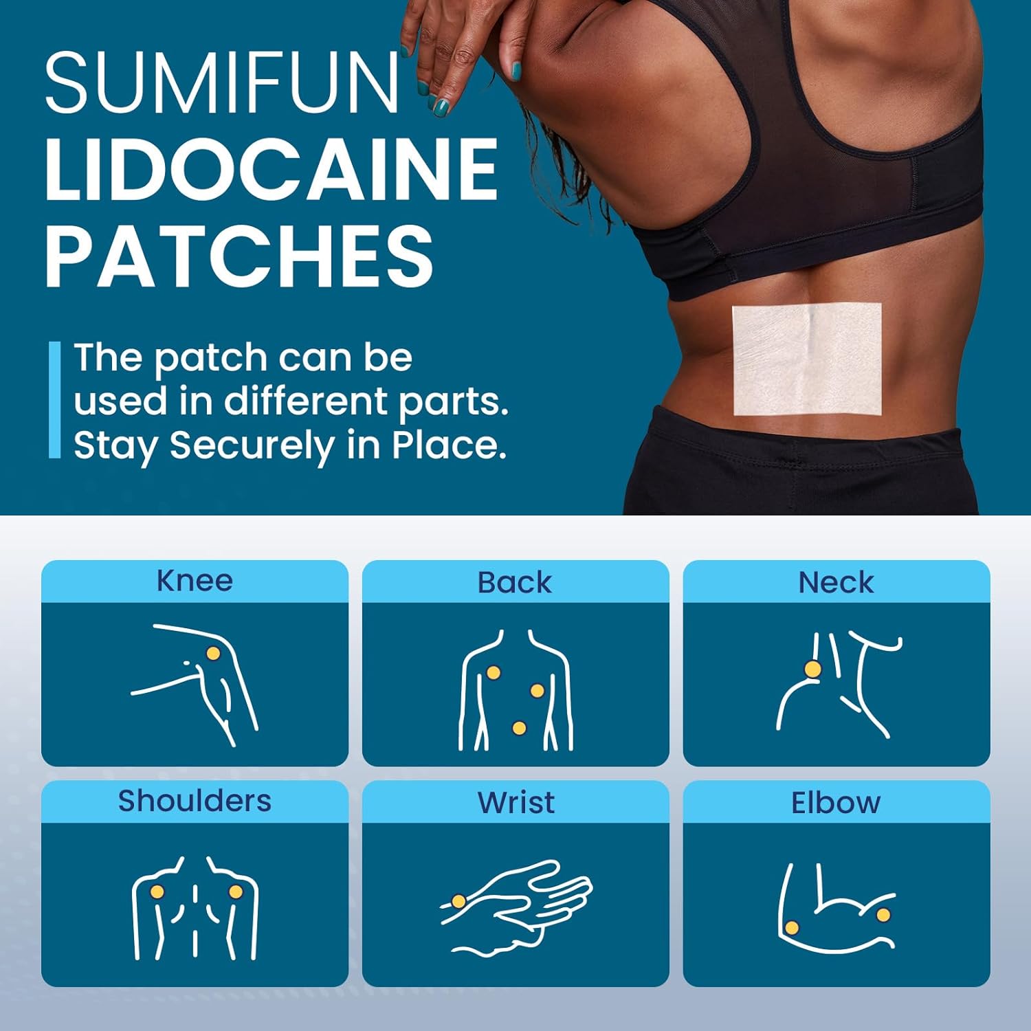 Lidocaine Pain Relief Gel-Patch (4% Lidocaine, 18 patches) | Medicated Patch for Numbing Muscle and Body Pains Relief - Image 4