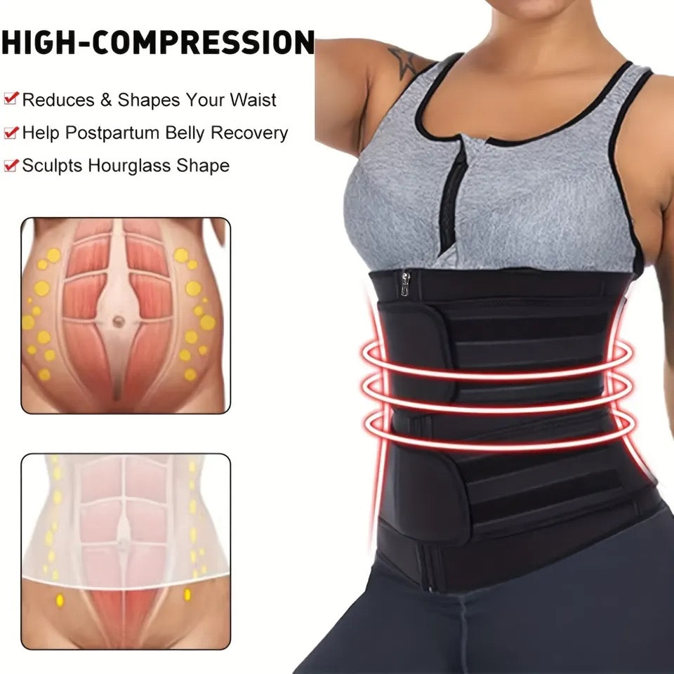 Two Straps Latex Belt with Zip and Hook | Double Strap Latex Waist Trainer - Image 4