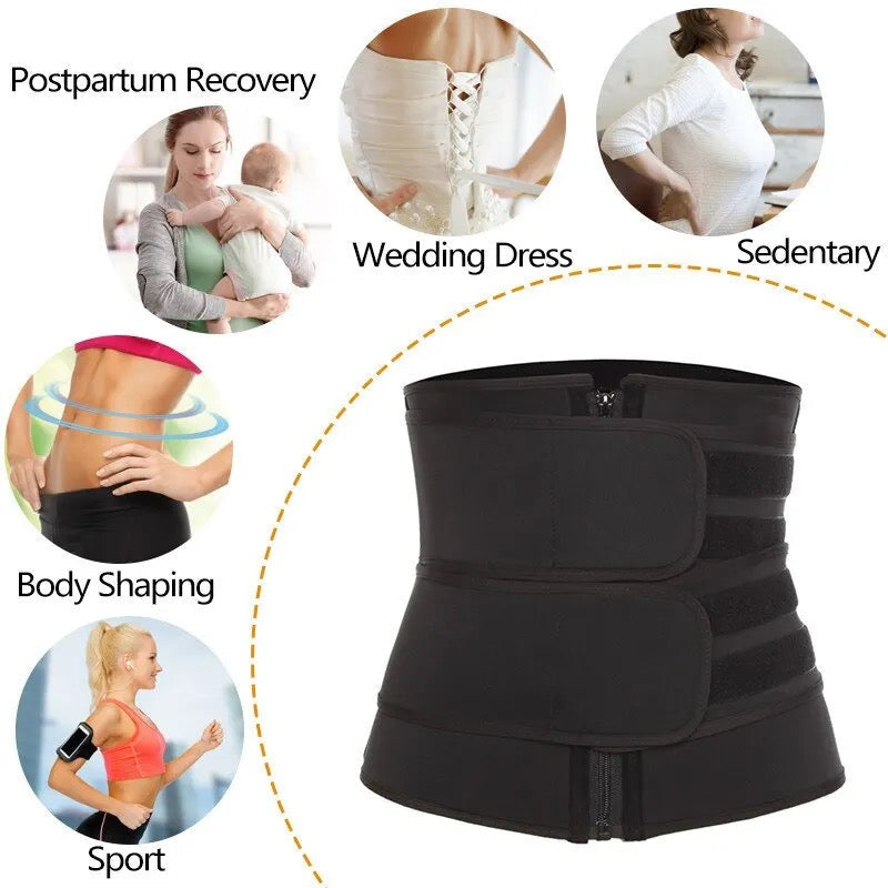 Two Straps Latex Belt with Zip and Hook | Double Strap Latex Waist Trainer - Image 7