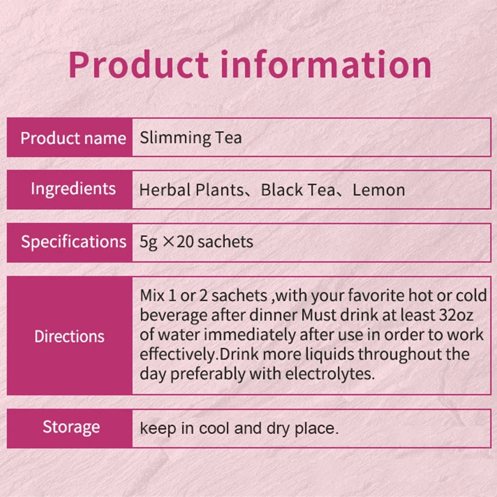 Slim Tea with Lemon Flavor | Instant Tea for Weight Loss, Constipation, and Cleansing Colon - Image 8