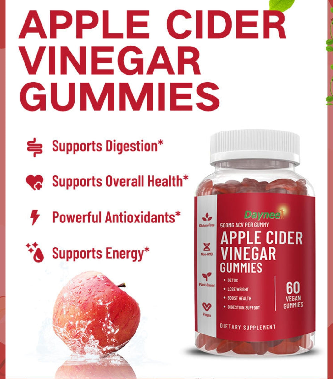 Apple Cider Vinegar Gummies (500mg) | Dietary Supplement for Detox, Weight Loss, Cholesterol, and Energy - Image 8