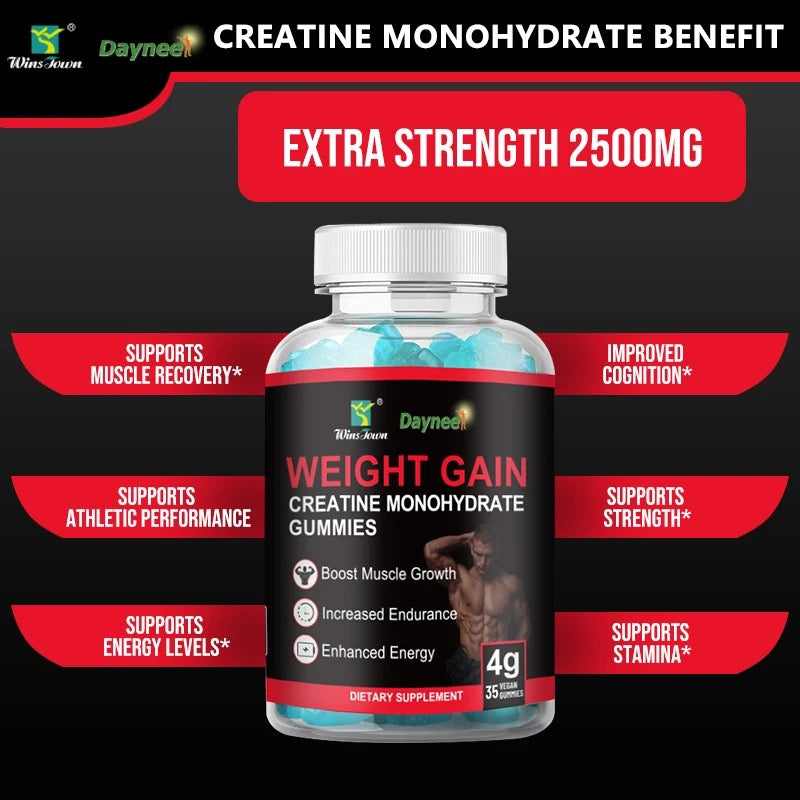 Weight Gain Creatine Monohydrate Gummies (35 gummies) | Dietary Supplement for Muscle, Energy, and Endurance - Image 2
