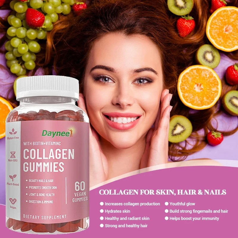 Collagen Gummies with Biotin and Vitamin C | Dietary Supplement for Skin, Hair, Bone, Joint and Nail Care - Image 2