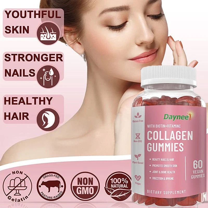 Collagen Gummies with Biotin and Vitamin C | Dietary Supplement for Skin, Hair, Bone, Joint and Nail Care - Image 4