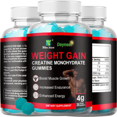 Weight Gain Creatine Monohydrate Gummies (35 gummies) | Dietary Supplement for Muscle, Energy, and Endurance