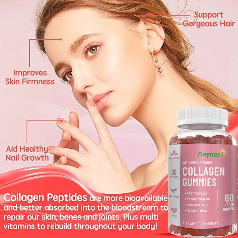 Collagen Gummies with Biotin and Vitamin C | Dietary Supplement for Skin, Hair, Bone, Joint and Nail Care - Image 3
