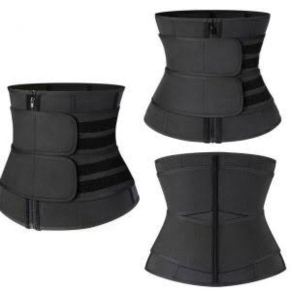 Two Straps Latex Belt with Zip and Hook | Double Strap Latex Waist Trainer - Image 2