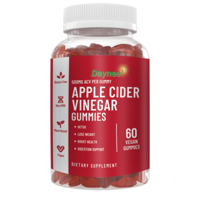 Apple Cider Vinegar Gummies (500mg) | Dietary Supplement for Detox, Weight Loss, Cholesterol, and Energy