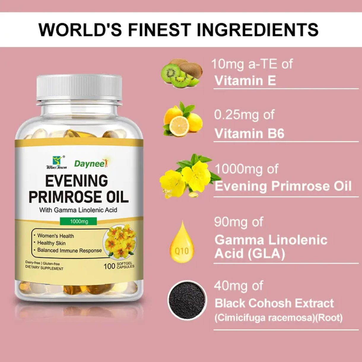 Evening Primrose Oil Capsules | Dietary Supplement for Women's Health, Skin, Immunity, and Hormonal Balance - Image 8