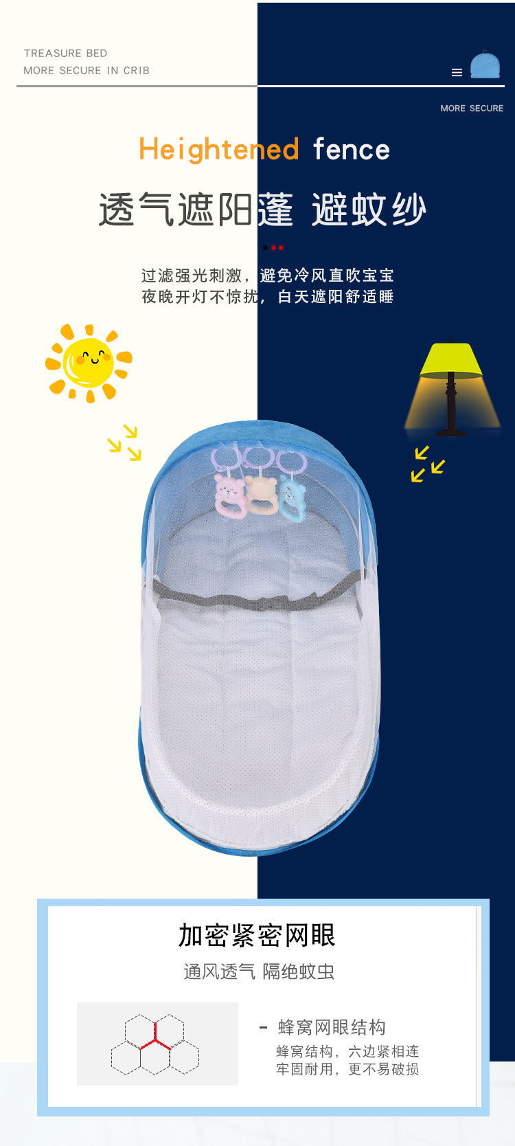 2-in-1 Portable Baby Bed with Mosquito Net and Diaper Bag (0-10 months) | Foldable Newborn Travel Bassinet - Image 13