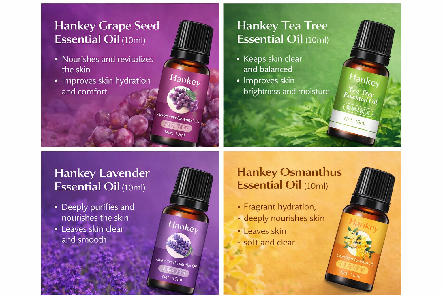 HANKEY 7-Piece Essential Oil Set for Massage and Aromatherapy | Relaxation and Body Moisturizing Oils - Image 7