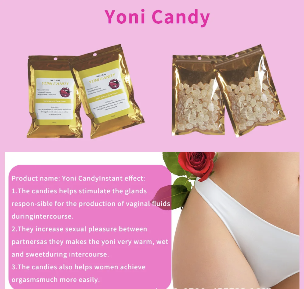 Yoni Candy (100grams, Yellow) | Sugar Lumps for Libido, Vaginal Wetness, Lubrication, and Sexual Pleasure - Image 13