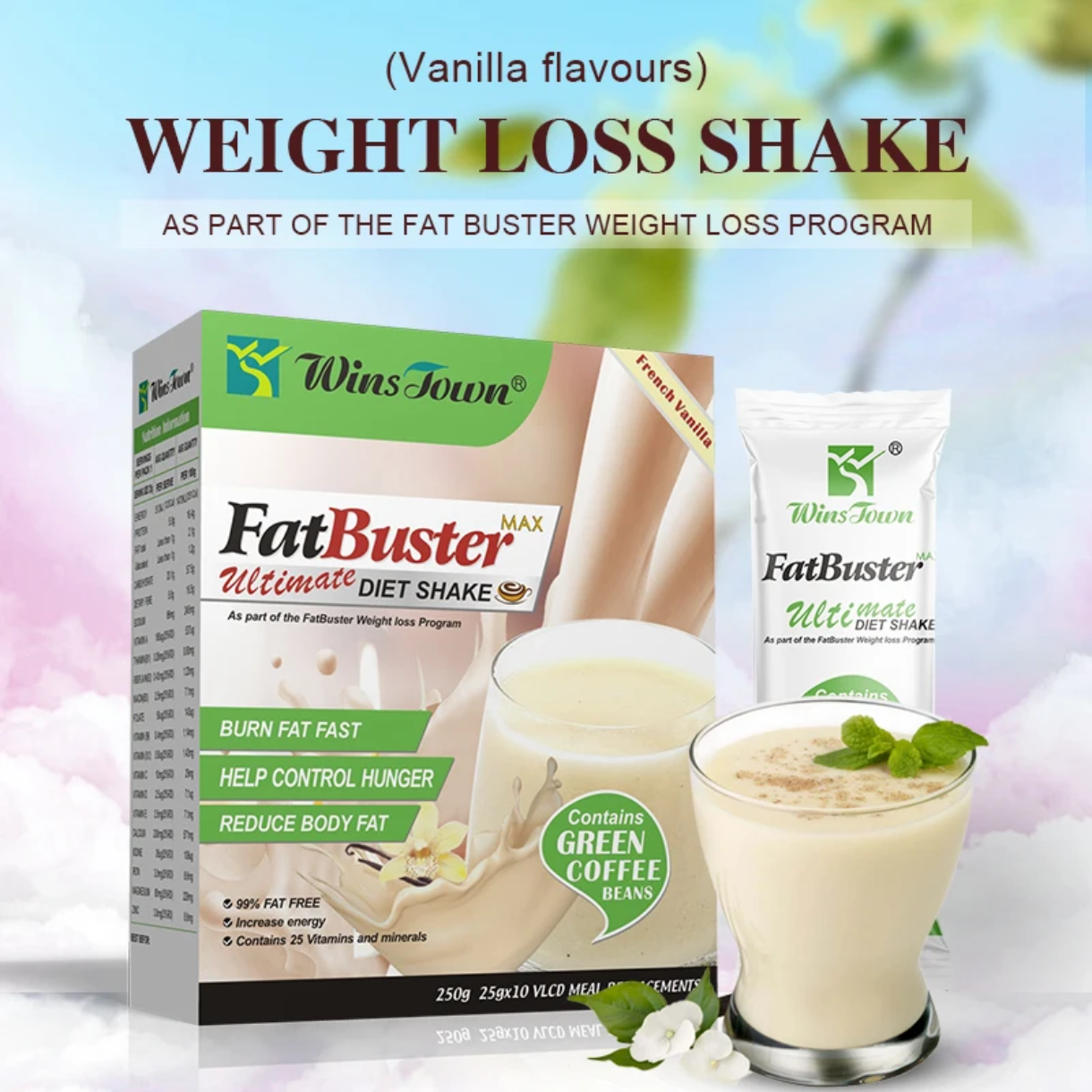 FatBuster Ultimate Diet Shake (Vanilla Flavour) | Meal Replacement and Weight Loss Shake - Image 4