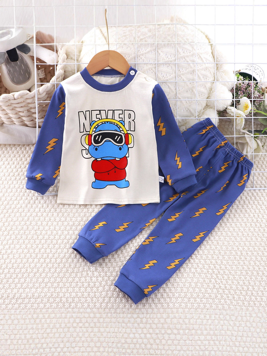2-Piece Pajamas Set with Long-Sleeve Top and Pants for Boys and Girls | Adorable Soft Cotton Nightwear and Sleepwear Set - Image 27