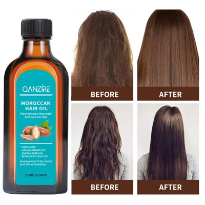 Moroccan Hair Oil with Argan Oil, Jojoba Oil, Rosemary Oil, Olive Oil, and Hydrolyzed Keratin (100ml)