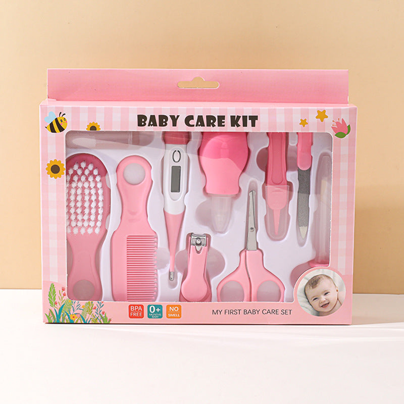 10-Piece Baby Care and Grooming Kit with Hair Brush, Comb, Nasal Aspirator, Digital Thermometer, Nail Scissors, Nail Clipper, Medicine Dropper, Nail File, Nose Tweezer, and Nail Clipper Cover - Image 16