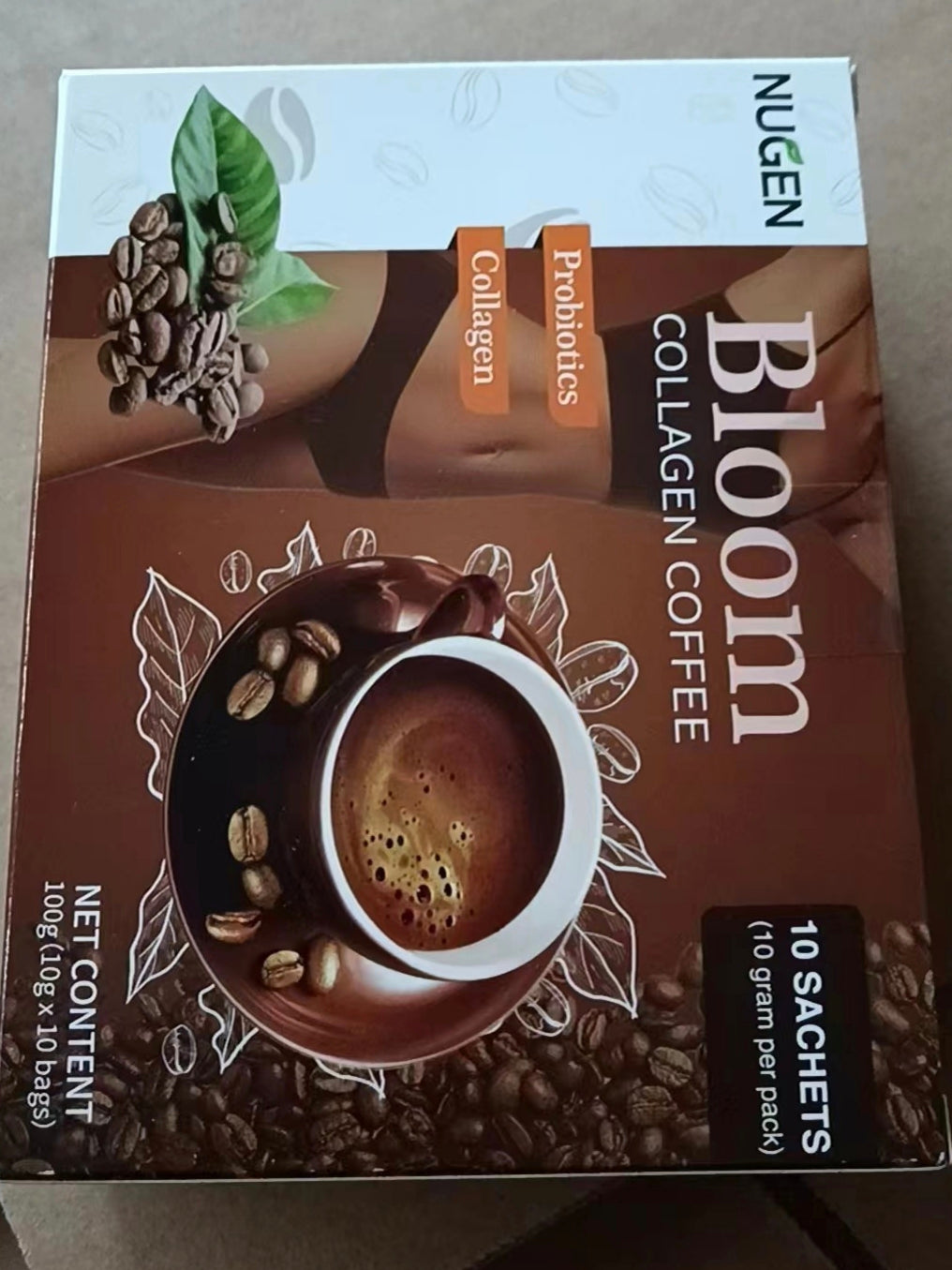 NUGEN Bloom Collagen Coffee Powder with Probiotics (10g×10 sachets) - Image 9