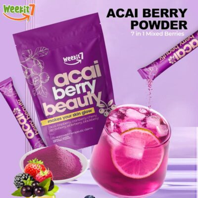 Acai Berry Beauty Drink with Raspberry, Cranberry, Cherry, Strawberry, Elderberry, and Blackberry (5g×7 sachets)