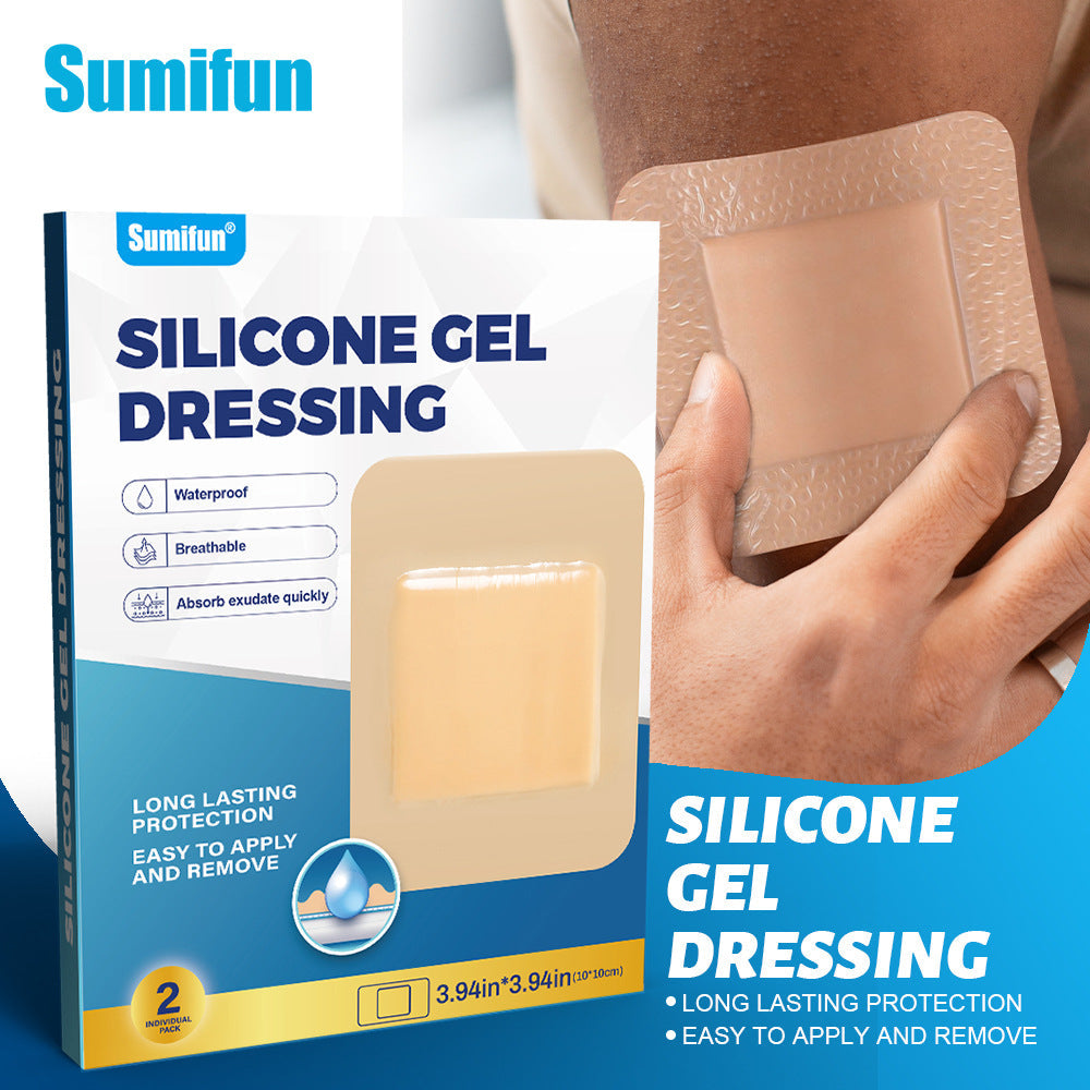 Silicone Gel Dressing (2 pieces/pack) | Waterproof and Breathable Band Aid for Wound Dressing