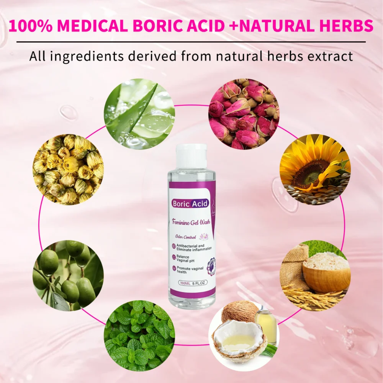 Boric Acid Feminine Gel Wash (150ml) | Yoni Wash for Antibacterial, pH Balance, and Vaginal Health - Image 6