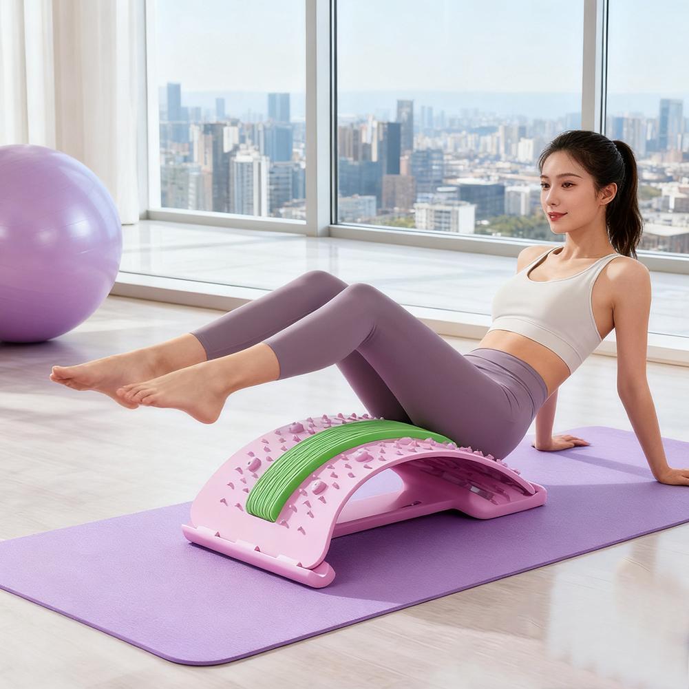 Adjustable Lumbar Stretcher for Back Pain Relief | 3-Level Back Stretcher, Lumbar Traction, and Lower Back Massage Board - Image 4