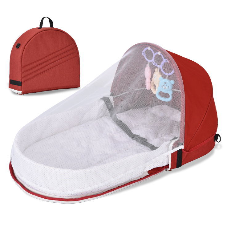 2-in-1 Portable Baby Bed with Mosquito Net and Diaper Bag (0-10 months) | Foldable Newborn Travel Bassinet - Image 9