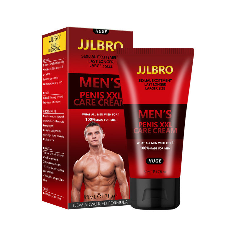 JJLBRO Men's Penis XXL Care Cream (50ml) | Topical Cream for Sexual Excitement, Longer Sex, and Penis Enlargement