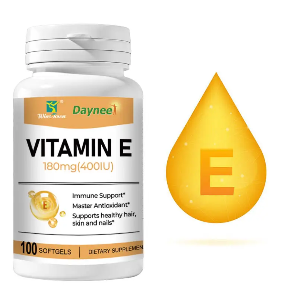 Vitamin E Capsule (100 softgels, 180mg) | Dietary Supplement for Skin, Immunity, Eye, Heart, and Antioxidant Protection - Image 7