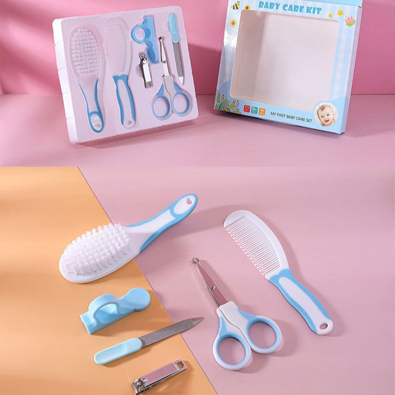6-Piece Baby Care and Grooming Kit with Hair Brush, Comb, Safety Scissors, Nail Clipper, Nail File, and Nail Clipper Sheath - Image 10