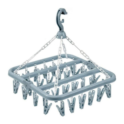 Multifunctional, Foldable and Space-Saving Laundry Hanger (32 pegs) | Plastic and Rotating Hanging Drying Rack