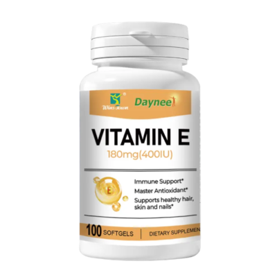 Vitamin E Capsule (100 softgels, 180mg) | Dietary Supplement for Skin, Immunity, Eye, Heart, and Antioxidant Protection