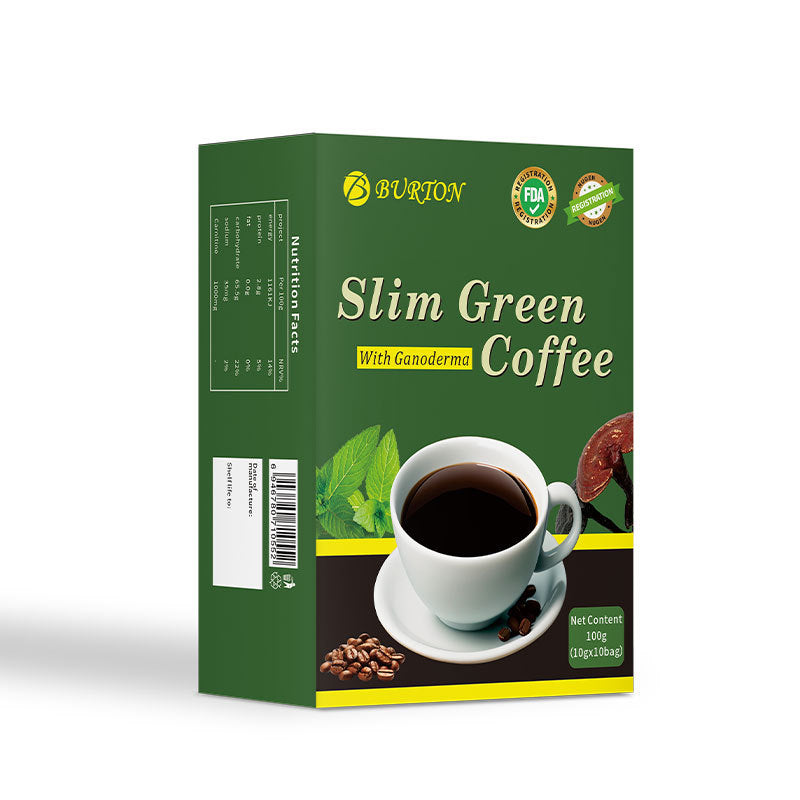 BURION Slim Green Coffee with Ganoderma (10 sachets) | Instant Coffee for Weight Loss, Appetite Control, Bloating, and Metabolism