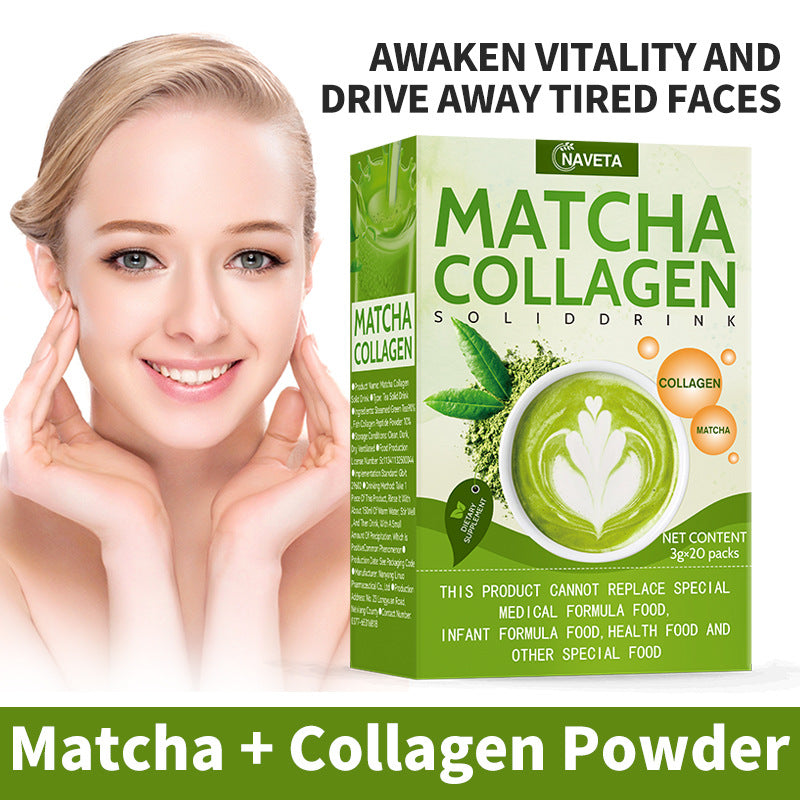 Matcha Collagen Solid Drink (20 sachets) | Beauty and Energy Green Tea Drink - Image 2