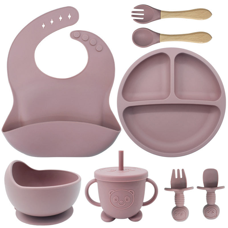 8-Piece Silicone Baby Weaning and Feeding Set with Bib, Plate, Bowl, Sippy Cup, Training Spoons, and Training Forks | Complete Baby Self-Feeding Essentials Set - Image 12