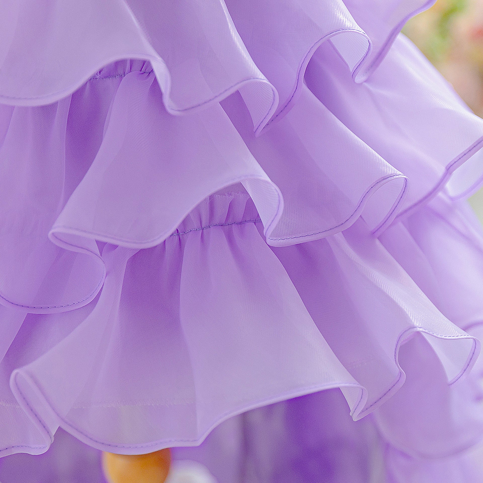Luxury Puff-Sleeve Princess Dress with Matching Headband (6-12 months) | Elegant Layered Occasion Gown for Baby Girls - Image 100