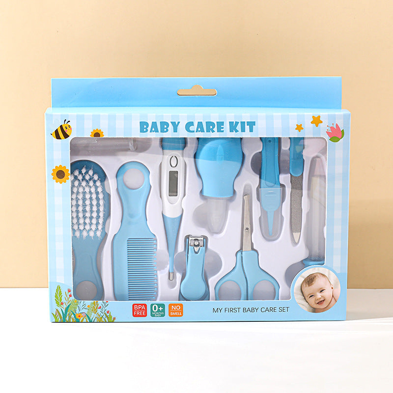 10-Piece Baby Care and Grooming Kit with Hair Brush, Comb, Nasal Aspirator, Digital Thermometer, Nail Scissors, Nail Clipper, Medicine Dropper, Nail File, Nose Tweezer, and Nail Clipper Cover - Image 17