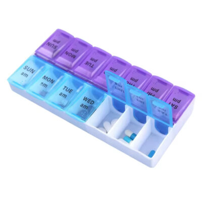 7-Day AM/PM Portable Pill Organizer (Unscented) | Weekly Pill Box