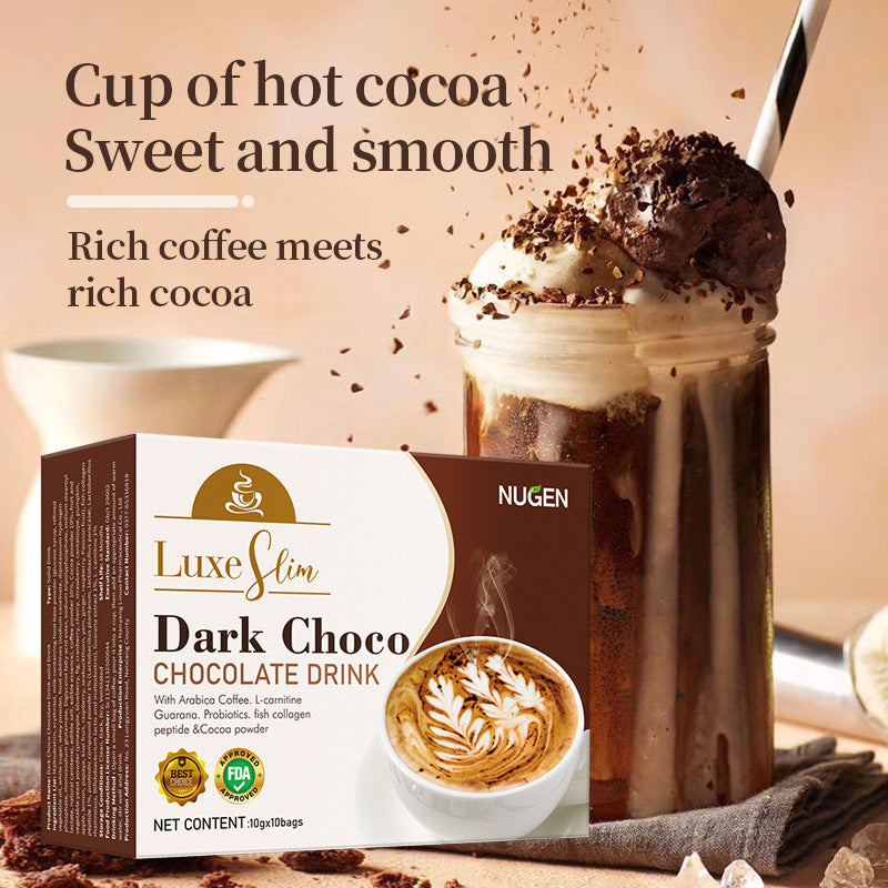 NUGEN Dark Choco Chocolate Drink with Cocoa, Arabica Coffee and L-Carnitine - Image 2