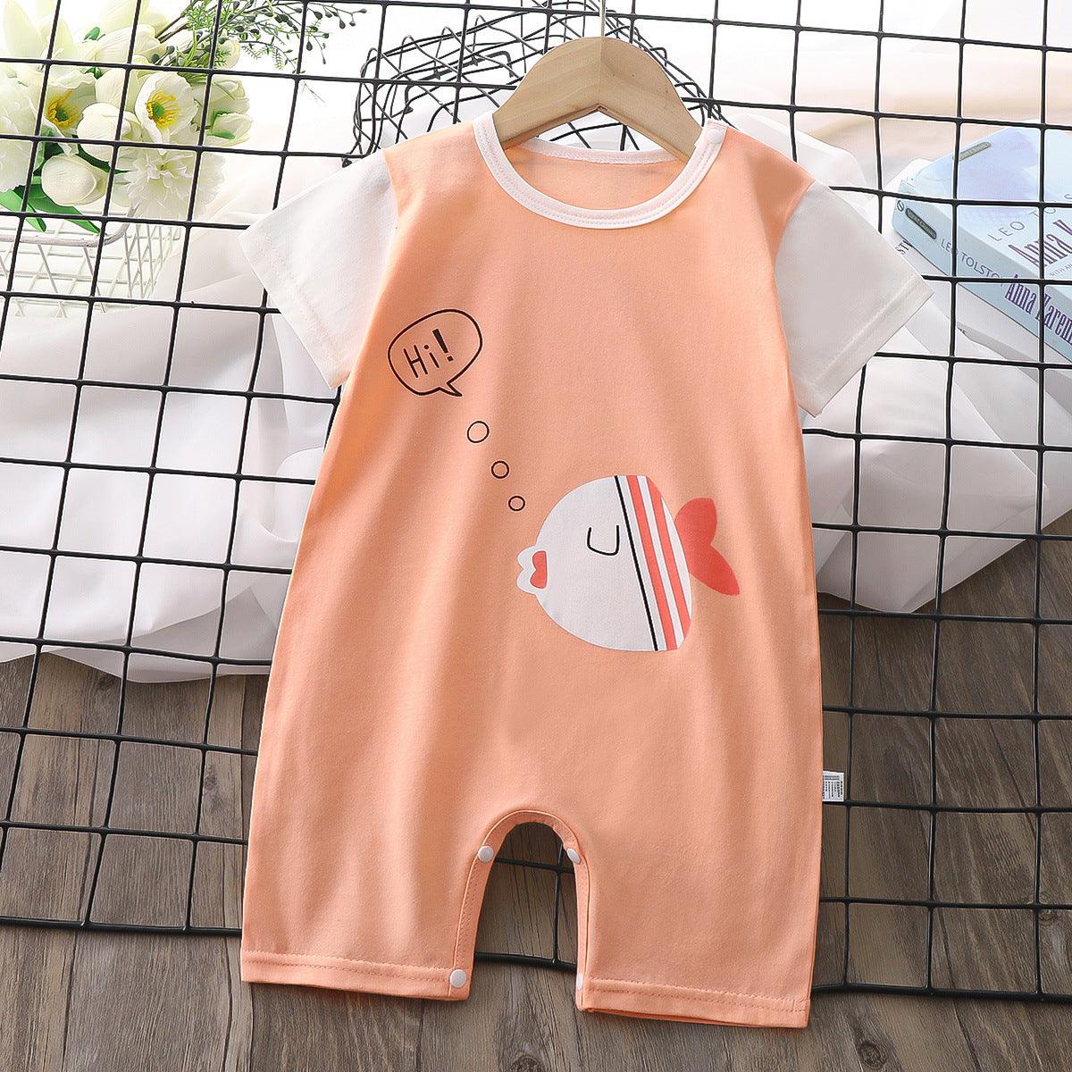 Adorable Short-Sleeved Baby Romper for Boys and Girls - Image 6