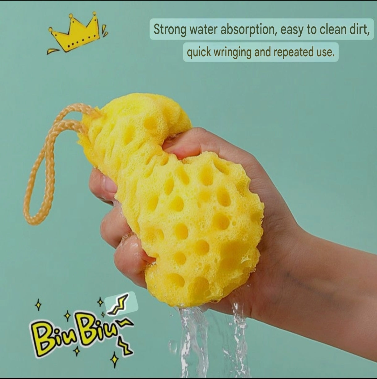 Cute Honeycomb Baby Bath Sponge | Japanese Style Bath Sponge for Babies, Kids and Adults - Image 4