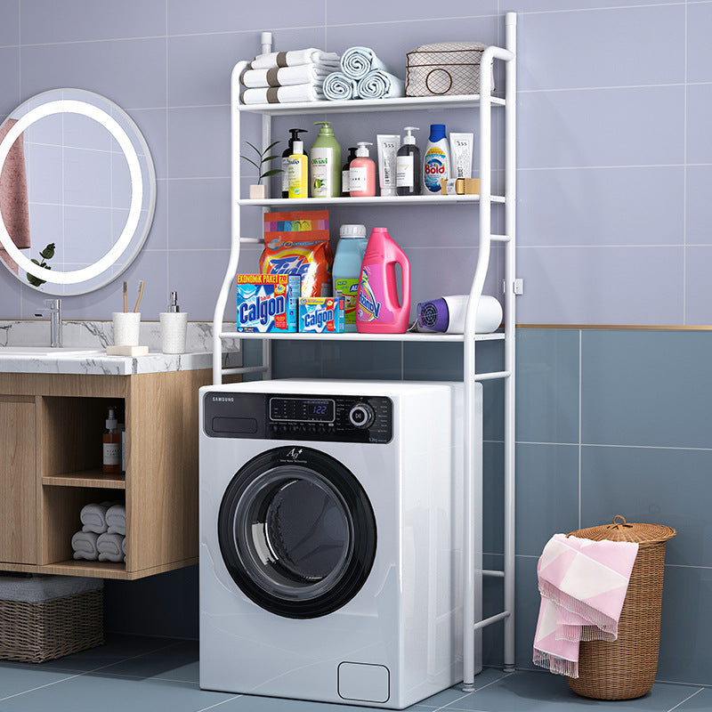 3-Tier Over-the-Toilet Organizer Rack with Side Hooks | Space-Saving Washing Machine Storage Rack - Image 2
