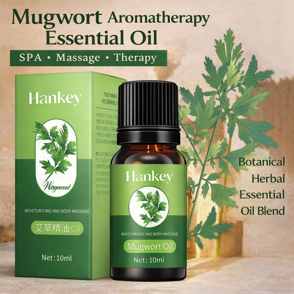 HANKEY Mugwort Essential Oil for Massage and Aromatherapy (10ml) | Relaxing and Moisturizing Essential Oil - Image 3