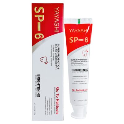 YAYASHI SP-6 Whitening Toothpaste (120g) | Super Probiotic-6 Toothpaste for Stubborn Stains, Yellow Teeth, Halitosis, Teeth Whitening, and Oral Care