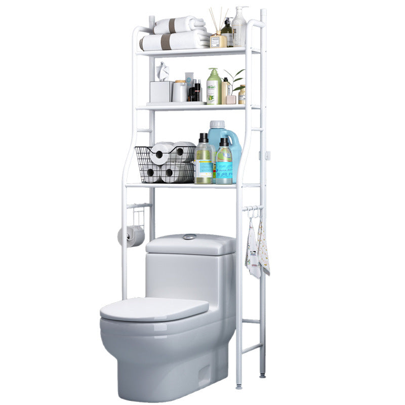 3-Tier Over-the-Toilet Organizer Rack with Side Hooks | Space-Saving Washing Machine Storage Rack - Image 7