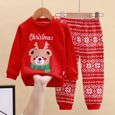 Two-Piece Christmas Baby Pajama Set (73-90cm) | Premium Festive Season Baby Boy/Girl Loungewear