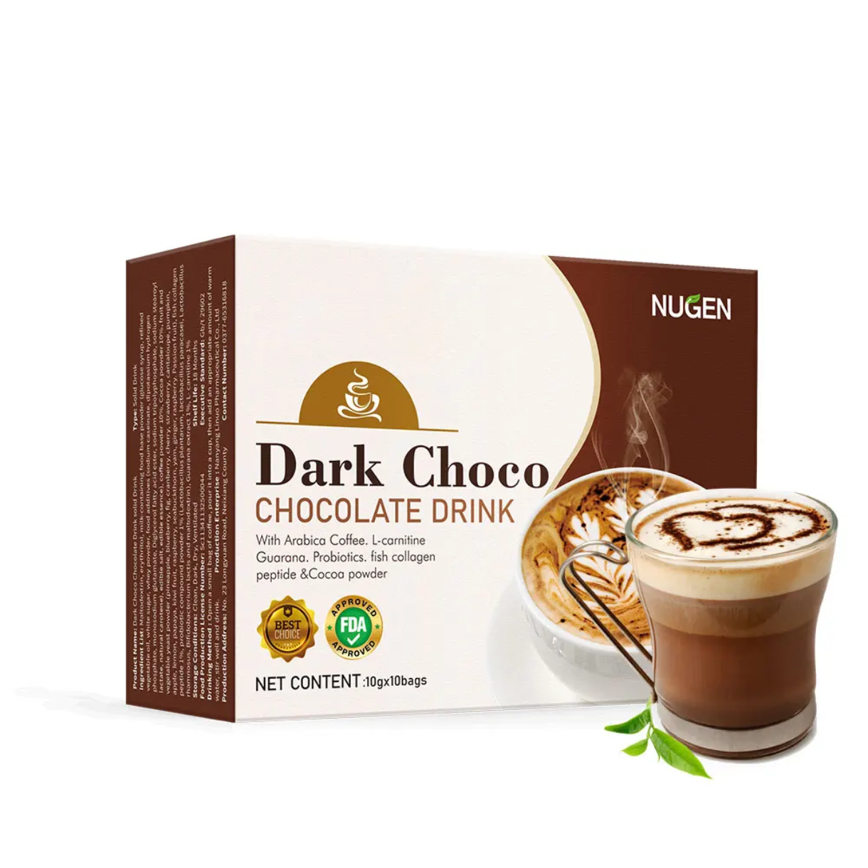 NUGEN Dark Choco Chocolate Drink with Cocoa, Arabica Coffee and L-Carnitine - Image 7