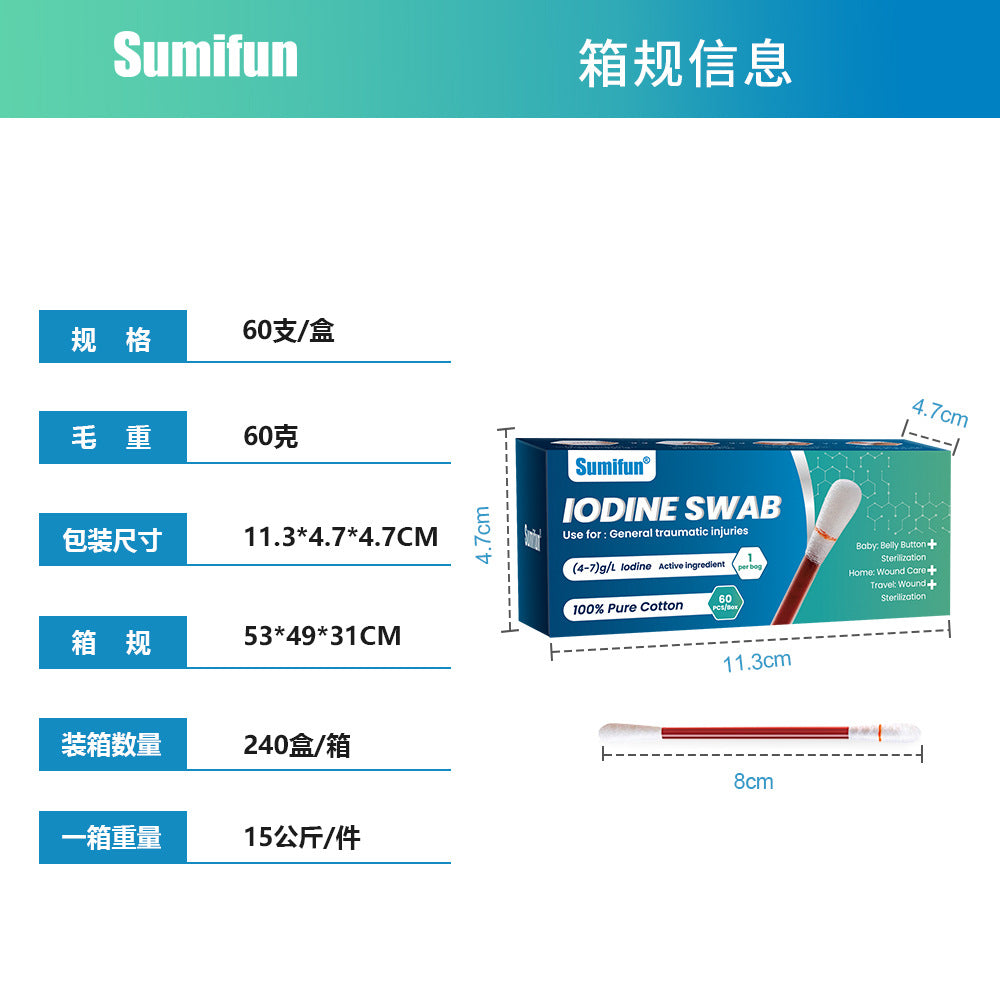 Iodine Swab (60 pieces) | Iodine Solution for Wound Sterilization, Wound Care, and Baby's Belly Button Sterilization - Image 14